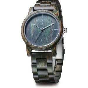 Wooden Watches Uwood Series 40 mm Unisex Wood Watch with Gift Box-Green
